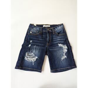 Kancan Woman's Shorts Size 25 Dark Wash Distressed Ripped Shorts